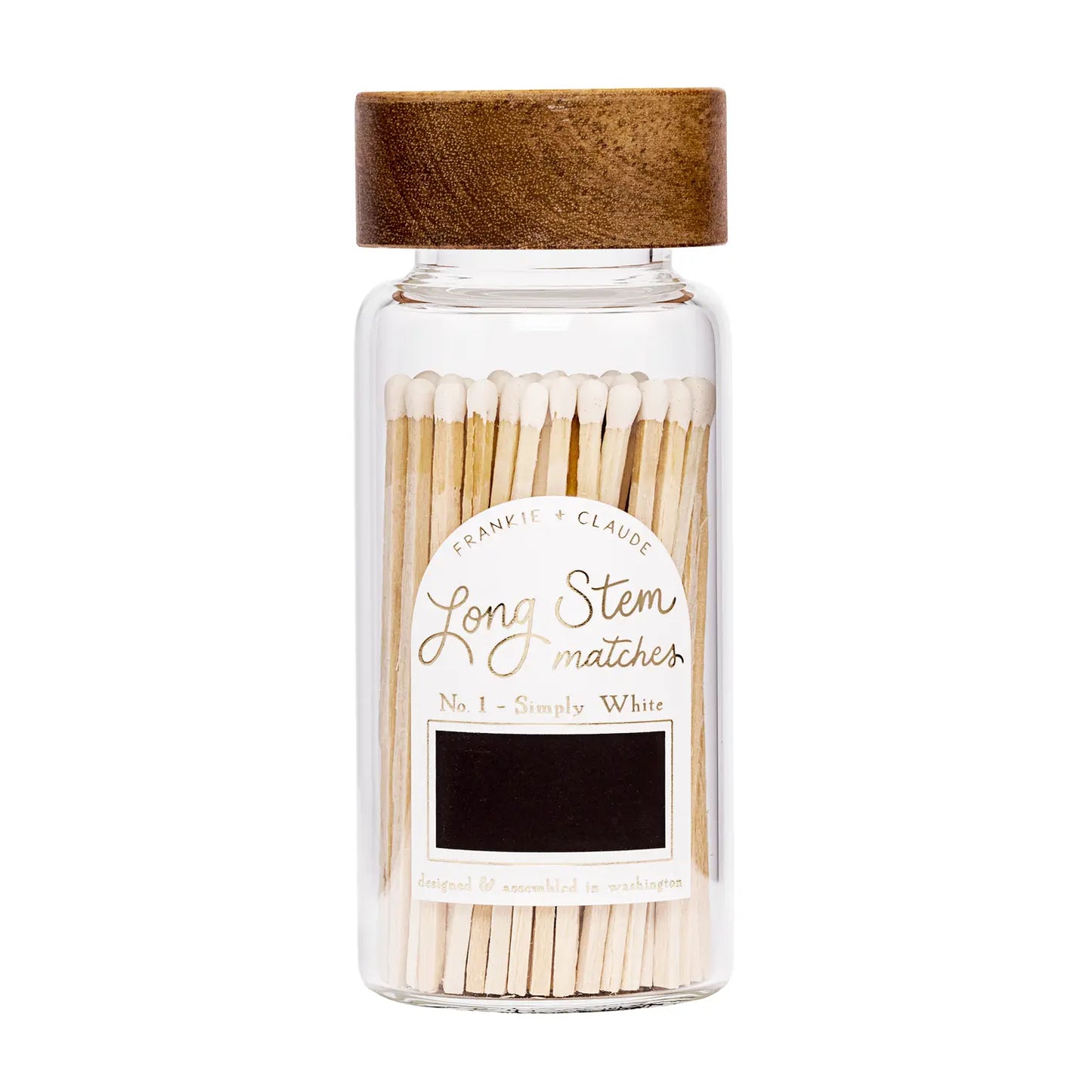 White Long Stem Match Jar