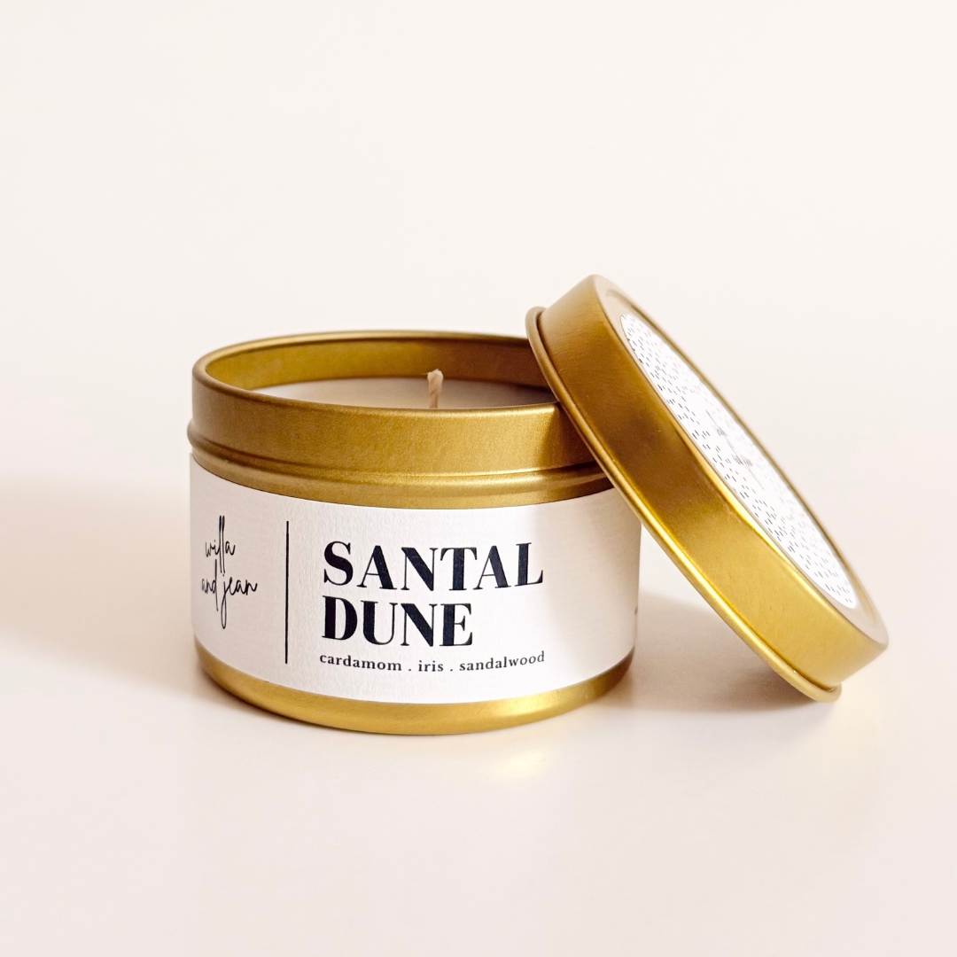 Santal Dune 4 oz tin – Willa and Jean Candles